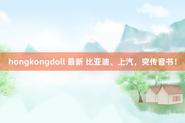 hongkongdoll 最新 比亚迪、上汽，突传音书！