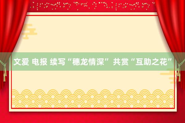 文爱 电报 续写“穗龙情深” 共赏“互助之花”