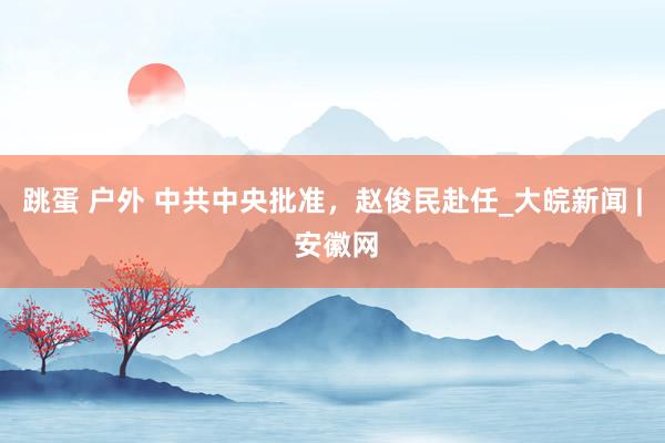 跳蛋 户外 中共中央批准，赵俊民赴任_大皖新闻 | 安徽网
