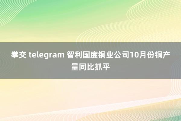 拳交 telegram 智利国度铜业公司10月份铜产量同比抓平