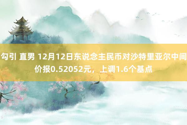 勾引 直男 12月12日东说念主民币对沙特里亚尔中间价报0.52052元，上调1.6个基点