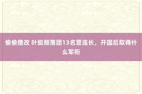 偷偷撸改 叶挺颓落团13名营连长，开国后取得什么军衔