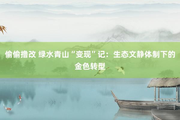 偷偷撸改 绿水青山“变现”记：生态文静体制下的金色转型
