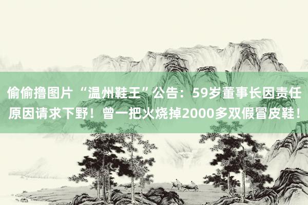 偷偷撸图片 “温州鞋王”公告：59岁董事长因责任原因请求下野！曾一把火烧掉2000多双假冒皮鞋！