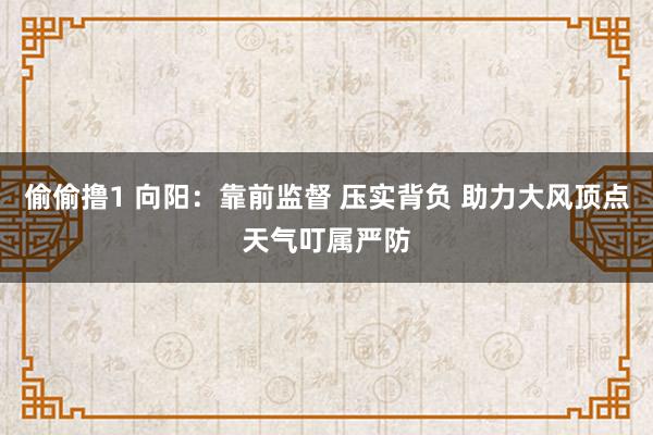 偷偷撸1 向阳：靠前监督 压实背负 助力大风顶点天气叮属严防