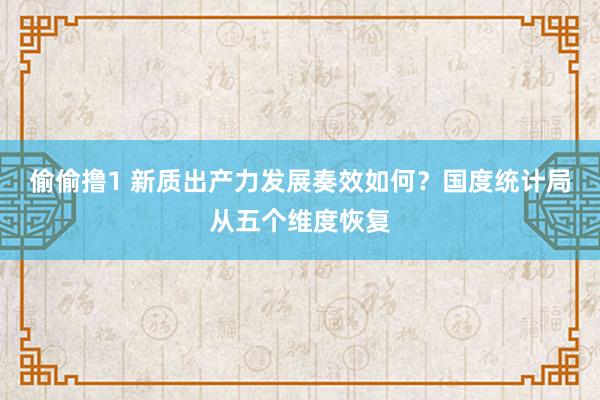 偷偷撸1 新质出产力发展奏效如何？国度统计局从五个维度恢复